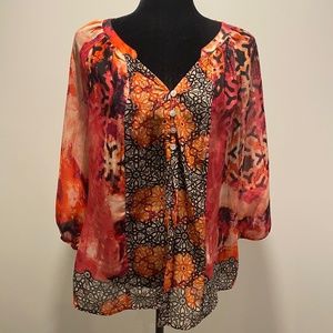 Hope Springs floral sheer blouse